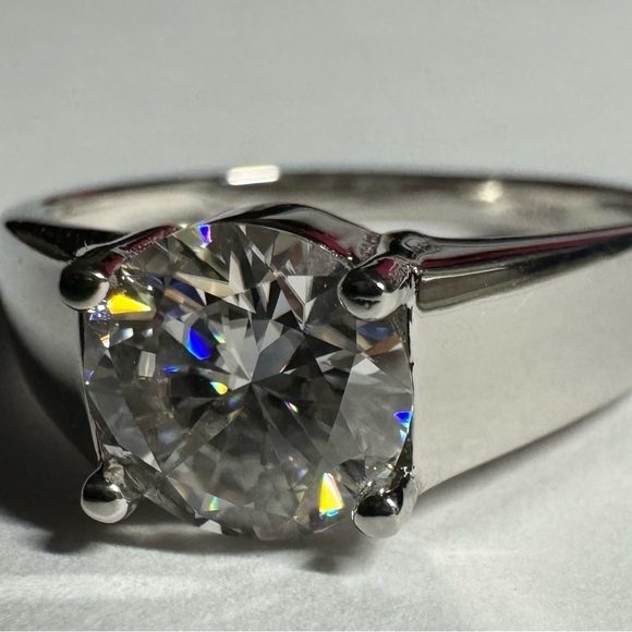 BIG 2 CT VVS1 Moissanite, Mens Engagement Ring, S925 With White Gold Plating - Picture 5 of 6
